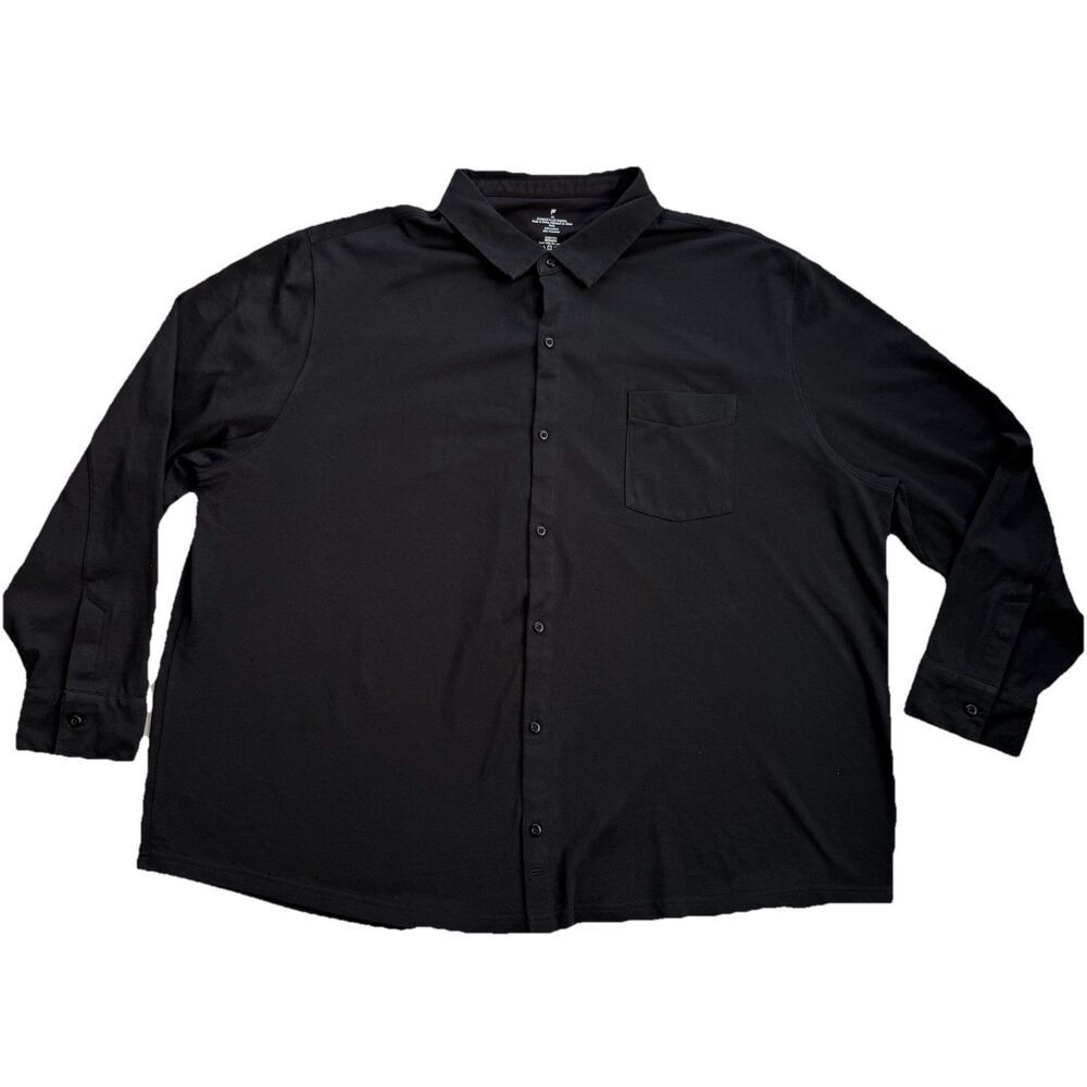Fabletics The Dash Button Up Black Shirt Men's Size 3X Long sleeve